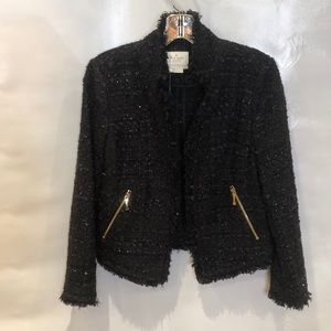 NWT Kate Spade Black Shimmer Tweed Jacket